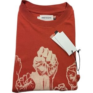 Honor the Gift Dignity Graphic T-Shirt Brick Orange Cotton Men's Size Small NWT